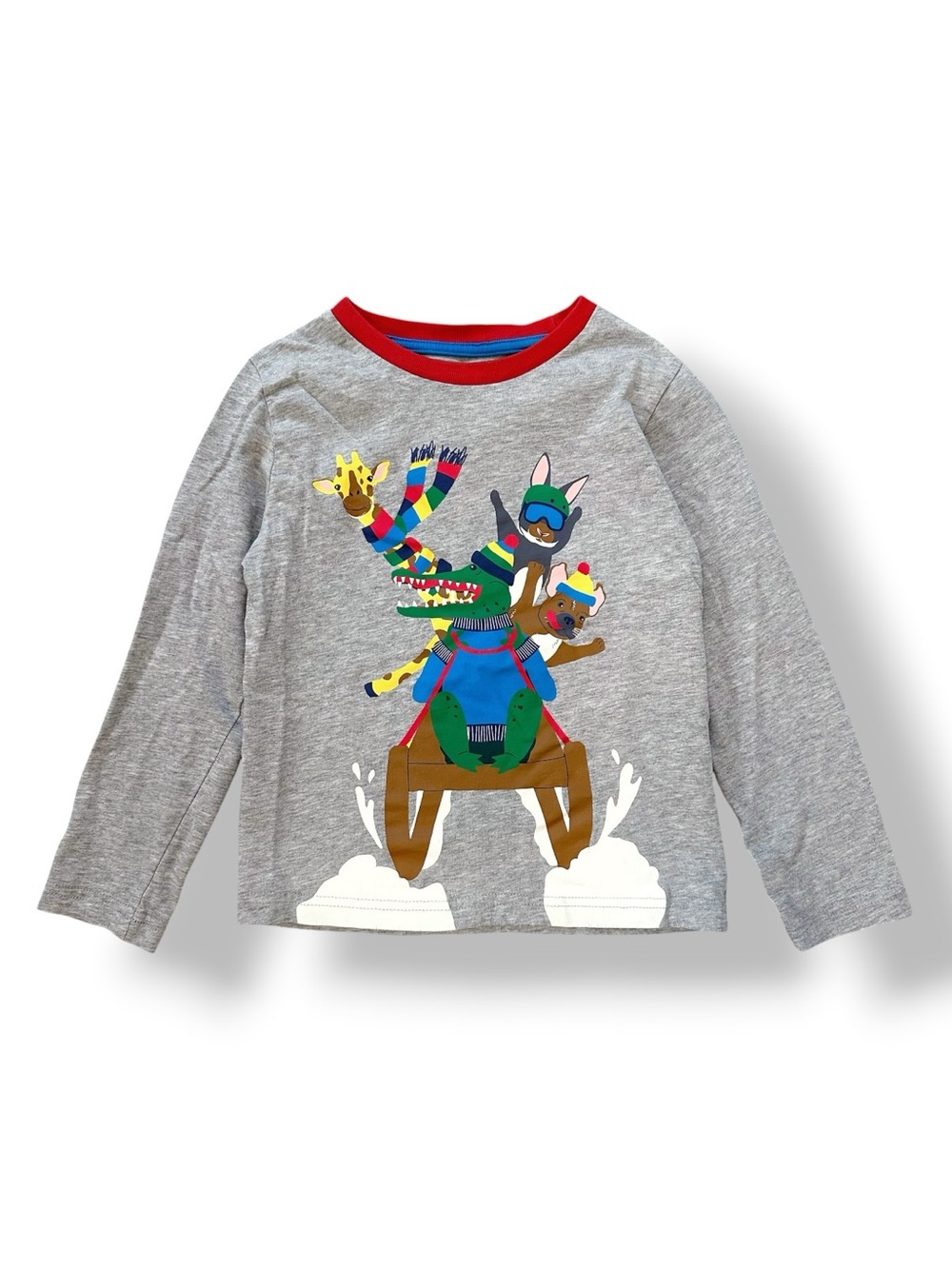 Mini Boden | Skiing Animals Graphic Long Sleeve T-Shirt (4-5)